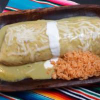 Burrito · Asada, Al Pastor, Chorizo or Pollo. Served with cabbage, onions, cilantro, rice, beans and s...