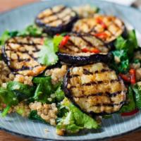 Grilled Eggplant Salad · Fresh salad made with grilled eggplants and your choice of dressing. Add on as many toppings...
