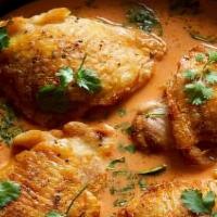 Curry Chicken · Chicken slowly cooked allowing time for the spices to develop.