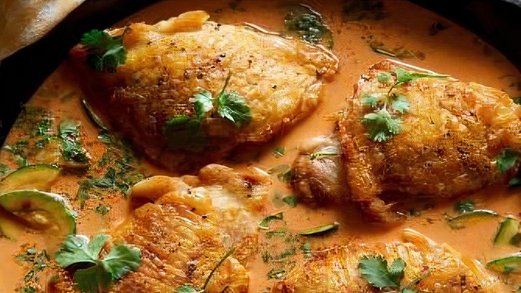 Curry Chicken · Chicken slowly cooked allowing time for the spices to develop.