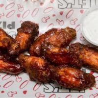 Jet'S® Wings (8 Pcs) · Choose from plain, bbq, honey bbq, sweet red chili, mild buffalo or hot. 50-70 cal.