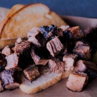 Burnt Ends Dinner · Served with one side dish and Texas toast.