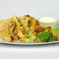 Rotisserie Chicken Quesadilla · Add shrimp for an additional charge.