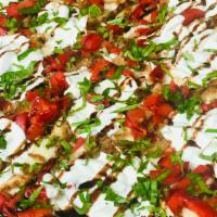 Chicken Roselli Pizza · Grilled chicken, fresh mozzarella, roasted red peppers and basil with choice of balsamic vin...