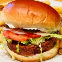 Vegan Burger · Vegan Burger Patty on a Vegan Brioche Bun. Vegan Burger will be made Plain unless Toppings a...