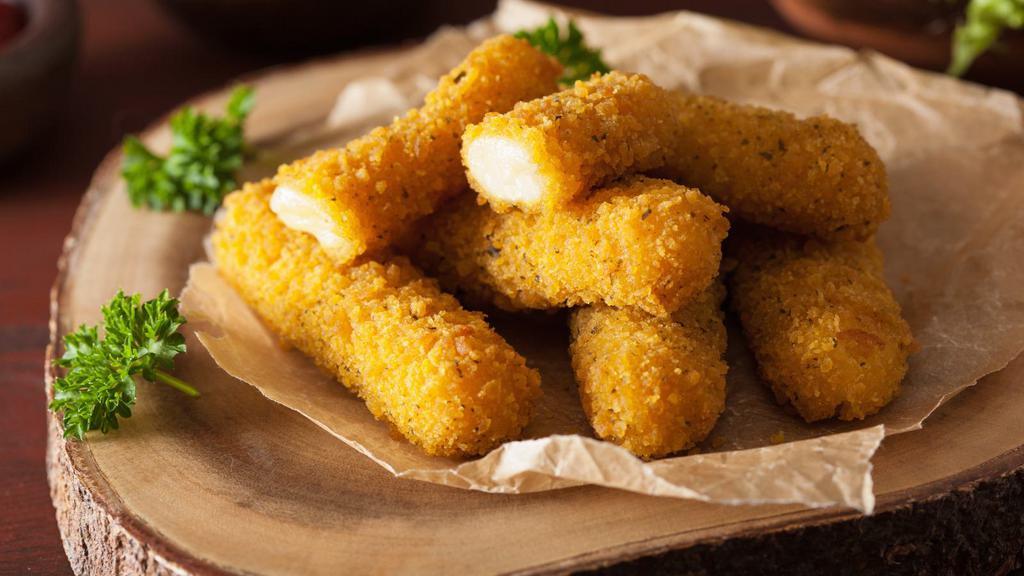 Mozzarella Sticks · Deep-fried cheese sticks.