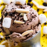 Rocky Roads- Pint · Milk chocolate ice cream with toasted almonds, marshmallows, and house-made dark chocolate c...