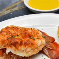 Add 5Oz Cold Water Lobster Tail · 5oz Cold Water Lobster Tail as add-on to any steak, served broiled with clarified butter. Gl...