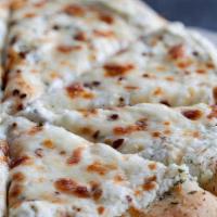 White Pizza · Our special white garlic sauce with mozzarella, provolone and parmesan cheese and sprinkled ...
