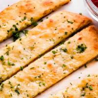 Garlic Bread Sticks  · Toasty, baked bread with garlic butter and Italian seasoning sprinkled with parmesan cheese.