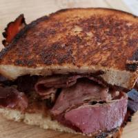 Pastrami · Stacked on grilled rye.