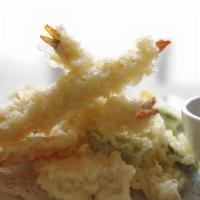 Tempura Shrimp & Vegetables · (2) tempura fried shrimp and vegetables.