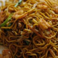 Shrimp Lo Mein · Shrimp, shredded vegetables, and lo mein noodles.