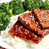 Tofu Teriyaki · One of the picks for vegans with Hapa's MSG-free and 100% vegan gourmet teriyaki sauce.