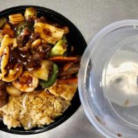 Hunan Triple Delight Lunch Special · Served with choice of rice and side. Spicy.