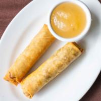 Spring Roll · Two rolls shredded cabbage, celery, carrot and bean thread noodle wrapped in rice paper. Dee...