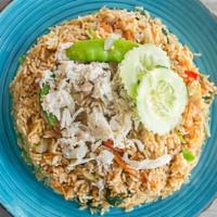 Hawaiian Fried Rice · Woked rice and egg with cabbage, bell peppers, onions, carrots, basil & snow peas cashews in...
