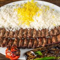 Luleh Kabob · Beef. Fresh lean ground beef, skewered and char-broiled to perfection with grilled tomato an...