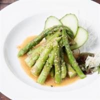 Asparagus Salad · Asparagus served with Seaweed and Miso Dressing