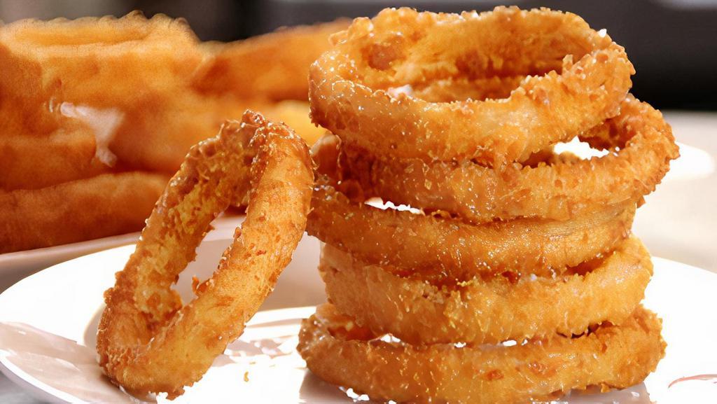 Steakhouse Onion Rings · Served with Boom Boom Sauce