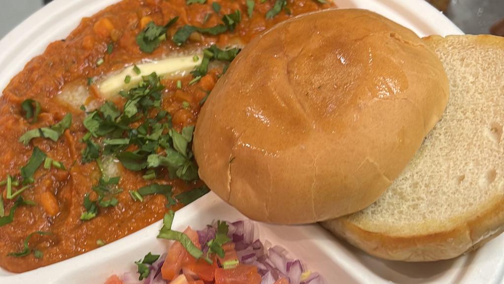 Pav Bhaji (4 Pav) · Thick vegetable curry served with toasted pav bread