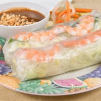 Garden Rolls (2 Rolls) - Gỏi Cuốn · Fresh rolls wrapped in rice paper with shrimps, pork, vermicelli noodles, green leaves, lett...