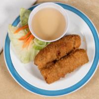 Crispy Spring Rolls (2 Rolls) - Chả Giò · Rolls are stuffed with a mixture of ground pork, mushroom, cellophane noodles, carrots, and ...