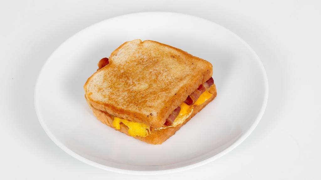 Sandwich · With eggs and mozzarella cheese. Choice of potato, chorizo, bacon, sausage, ham, or beans.