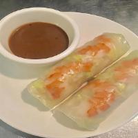 Summer/Fresh Shrimp And Pork Rolls (2) · Shrimp, pork, lettuce, and rice noodle wrapped in rice paper served with peanut sauce
