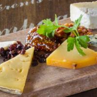 Plateau De Fromages Et Charcuteries · Three assorted French cheeses, fig marmalade, candied walnuts, cold cuts, cornichons, kalama...