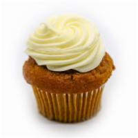 Carrot Cupcake · A soft, fluffy, and moist carrot cupcake topped with cream cheese frosting.