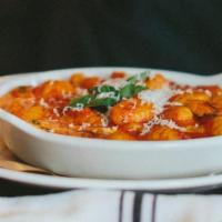 Gnocchi · Potato dumpling, tomato cream sauce, fresh mozzarella, pecorino