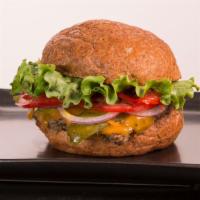 Nut & Seed Cheeseburger · 1/4 lb House-made Veggie Patty made with Quinoa*, Nuts, Seeds, Veggies*, topped with Rumiano...