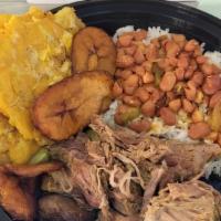 Pernil Plate · Pork roast marinated and seasoned in Puerto Rican spices then slow-roasted to perfection. Se...