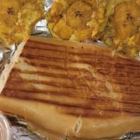 Cuban Sandwich Combo · 1⁄2 lb of pork shoulder marinated in Puerto Rican spices then slowly roasted, with ham, Swis...