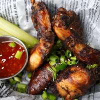 Hickory Smoked Wings · Smoked and Fried Wings with Choice of Habanero, Sweet Thai Chili or Bbq Sauce