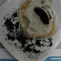 Oreo Cheesecake  · No bake cheesecake with Oreo cookie crumbs in a 10 oz cup