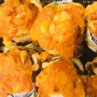  Brooklyn Roll (Deep Fried) · Tiger shrimp, crabmeat,cream cheese inside and deep fried,topped with spicy grilled scallop ...