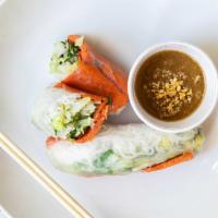 Shrimp Spring Rolls)/Gỏi Cuốn(2 Pcs) · Shrimp, sliced vegetables, and rice noodles rolled in soft rice paper, served with a peanut ...