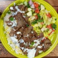  Beef & Lamb Gyro Platter  · A Gyro platter is made with a generous amount of savory Halal beef & lamb slices served on t...