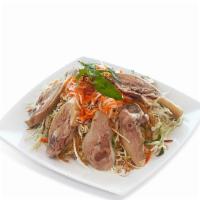 Gól Vịt / Boiled Duck Salad With Herbs And Fried Onion · Contain peanut products.