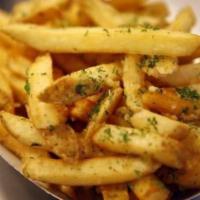 Hand-Cut French Fries · Vegan.
Cut to order.