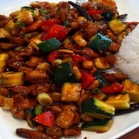 Kong Pao Chicken / Pork / Beef / Shrimp · Spicy. Diced celery, carrot, zucchini, bell pepper & peanut.