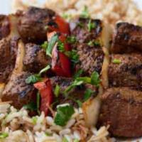 Lamb Kabob · Tender delicate chunks of lamb marinated in our special in-house blend of herbs and spices, ...