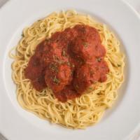 Pasta With Meatballs · Choice of spaghetti or penne pasta.