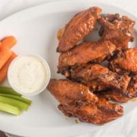 Wings · The Pizzeria Factory favorite: Eight pieces. Hot or BBQ.