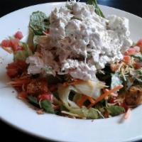 Chicken Salad Salad · Generous Scoop of our Chicken Salad served on our House Salad.