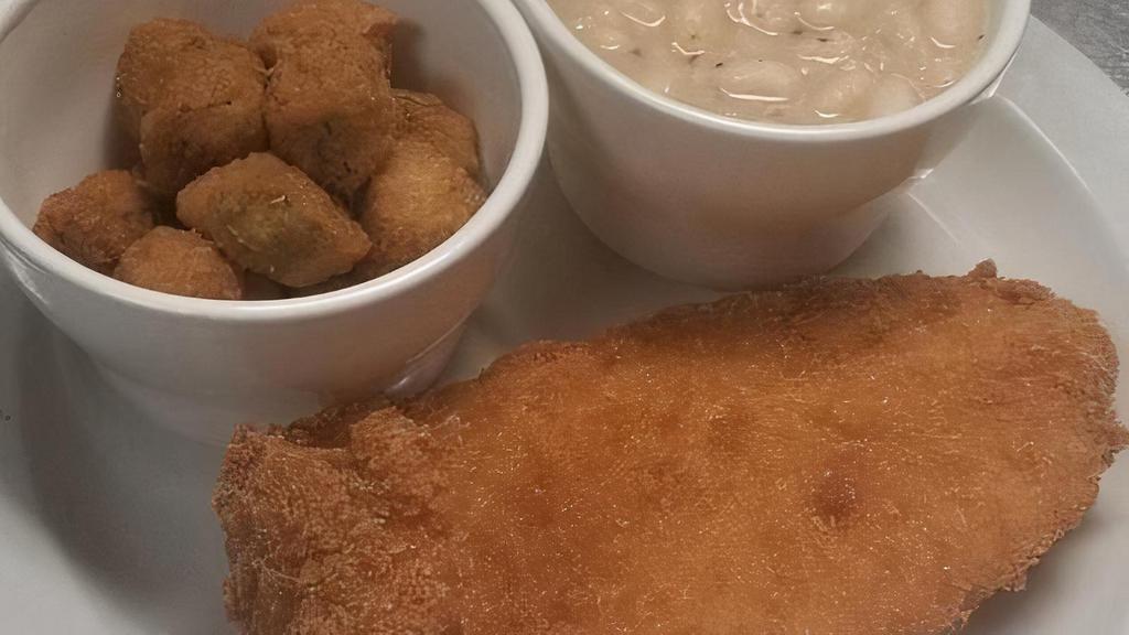 Fried Catfish · Served with 2 Sides.