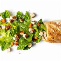 Classic Caesar Zeppelin · House Croutons, Parmesan, Romaine. Recommended dressing is Caesar Dressing. Shown with Steak.
