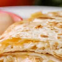 Chicken Quesadilla · Grill chicken, Cheddar cheese, And pressed Large